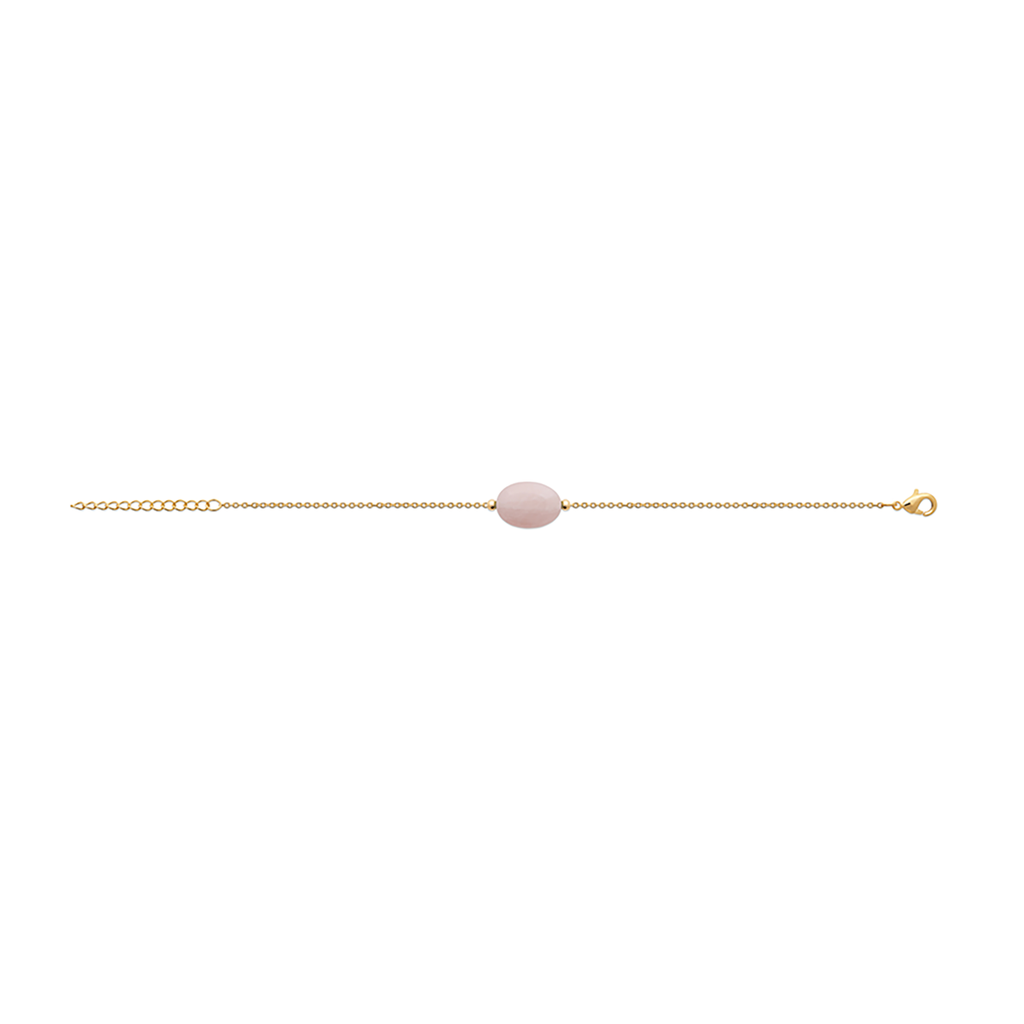 Mystigrey Serenity 18K Gold Plated Bracelet for Women Violet Amethyst, Black Agate and White Quartz Large