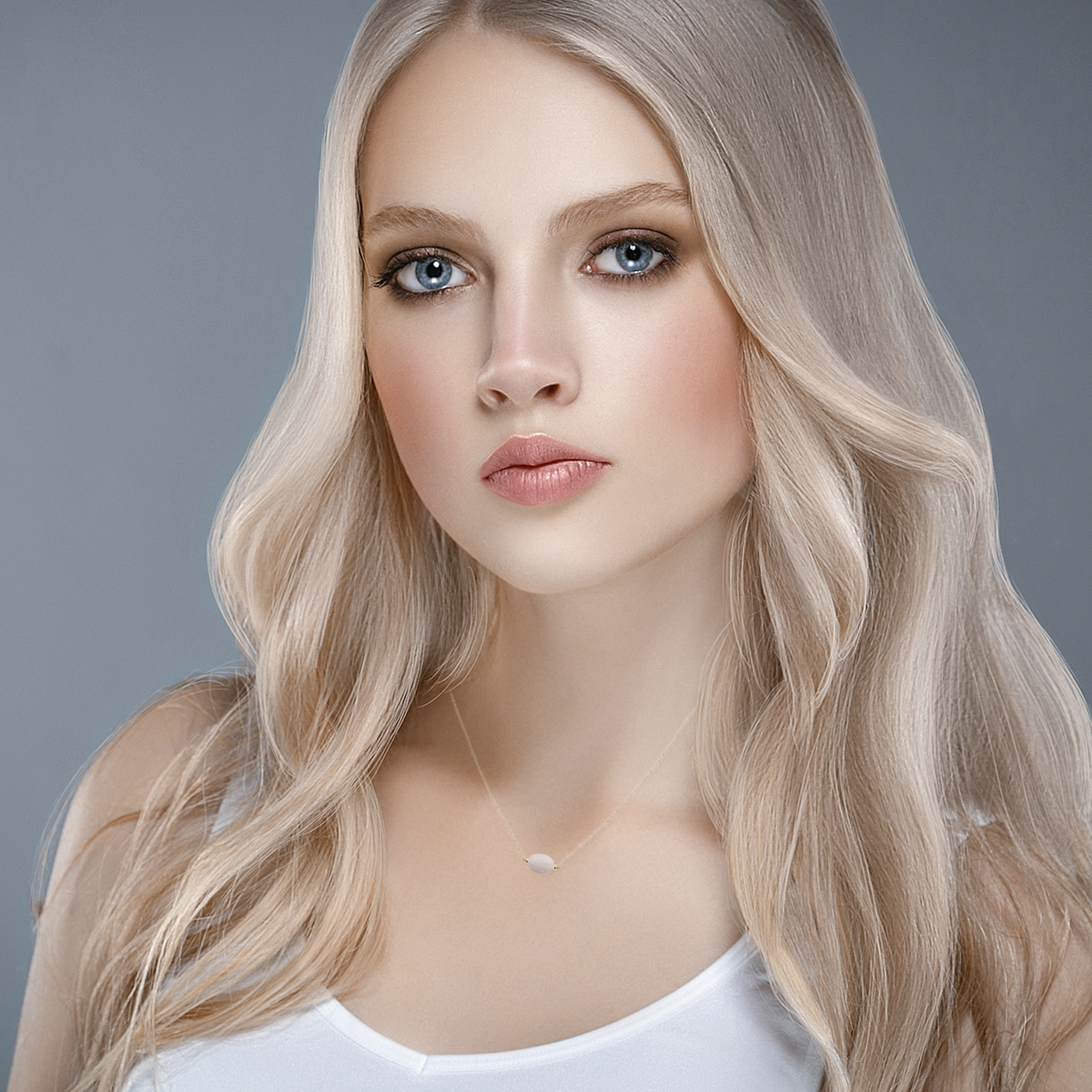Mystigrey Serenity 18K Gold Plated  Necklace for Women Gold Available in Black Agate, Purple Amethyst, Green Aventurine or White Quartz Large