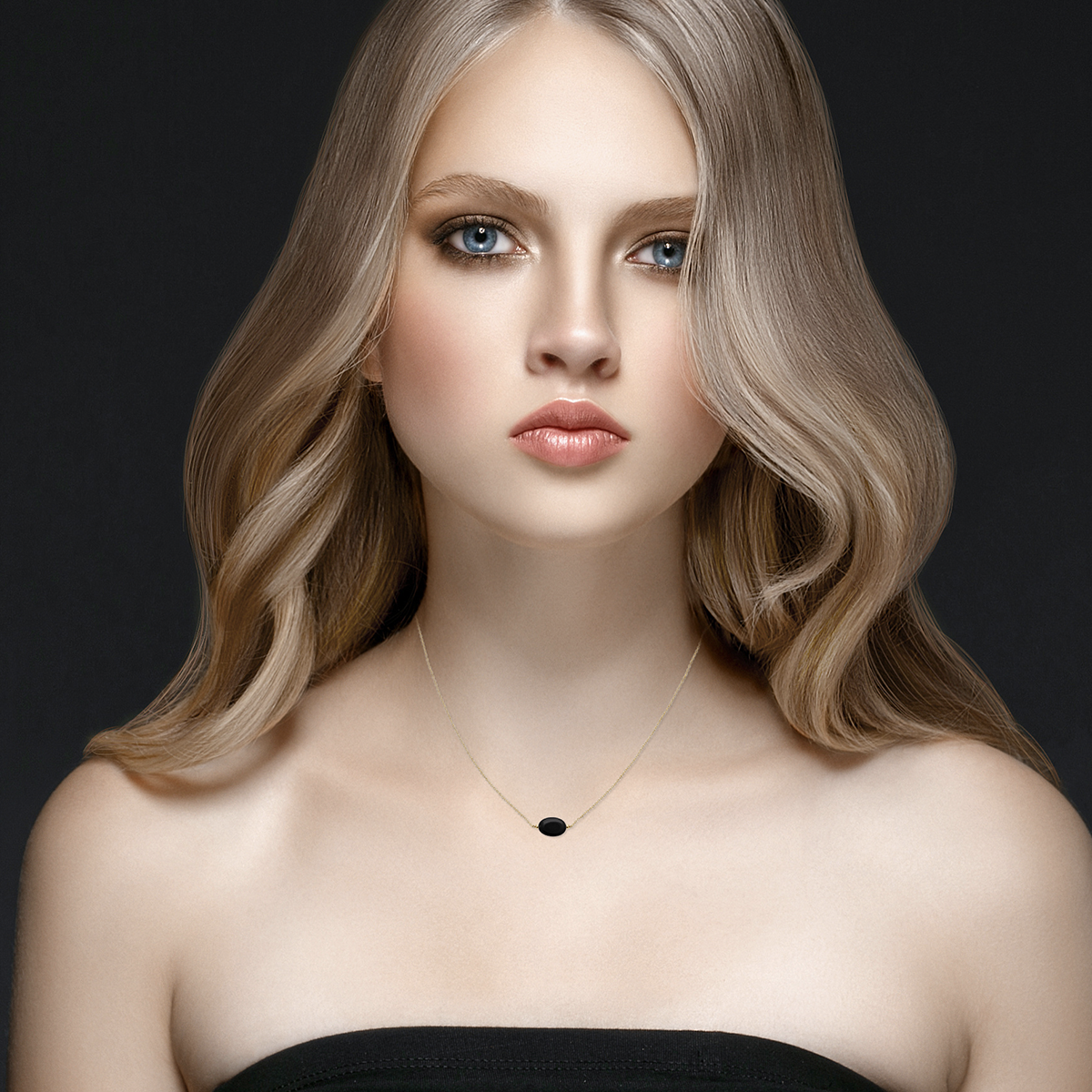Mystigrey Serenity 18K Gold Plated  Necklace for Women Gold Available in Black Agate, Purple Amethyst, Green Aventurine or White Quartz Large