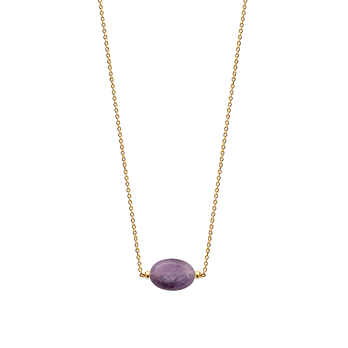 Mystigrey Serenity 18K Gold Plated  Necklace for Women Gold Available in Black Agate, Purple Amethyst, Green Aventurine or White Quartz Large