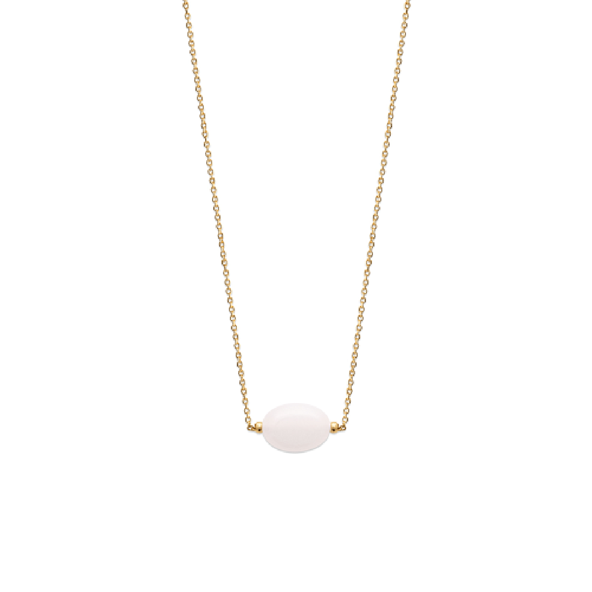 Mystigrey Serenity 18K Gold Plated  Necklace for Women Gold Available in Black Agate, Purple Amethyst, Green Aventurine or White Quartz Large