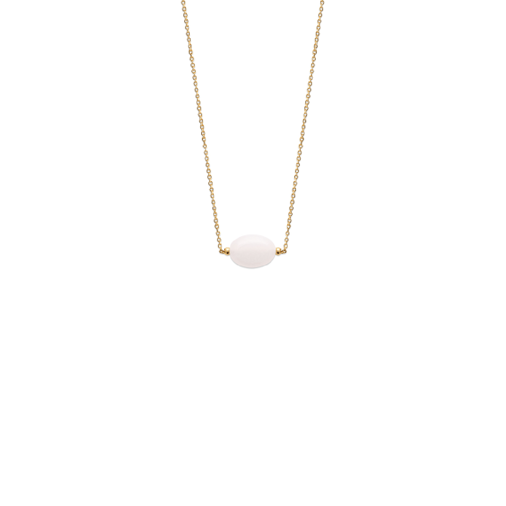 Mystigrey Serenity 18K Gold Plated  Necklace for Women Gold Available in Black Agate, Purple Amethyst, Green Aventurine or White Quartz Large