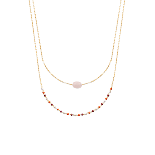 Agatha Double Necklace in 18K Gold Plated, view 2