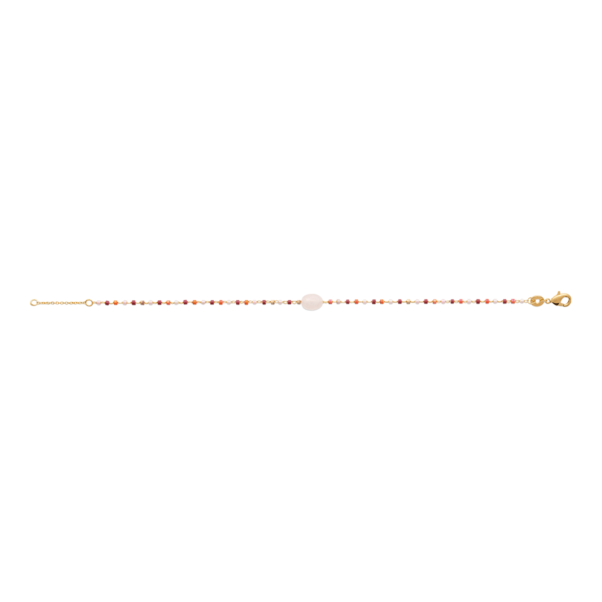 Mystigrey Agatha 18K Gold Plated Bracelet for Women Available in Black Agate, Blue Amazonite, Pink Quartz, Green Aventurine, and White Moonstone