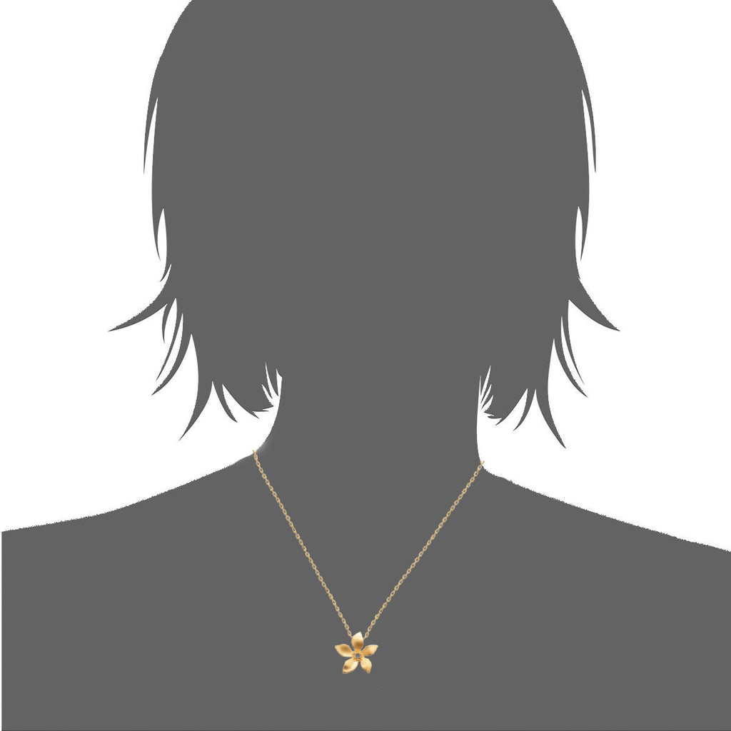 Leilani Flower Necklace in 18K Gold Plated, view 3