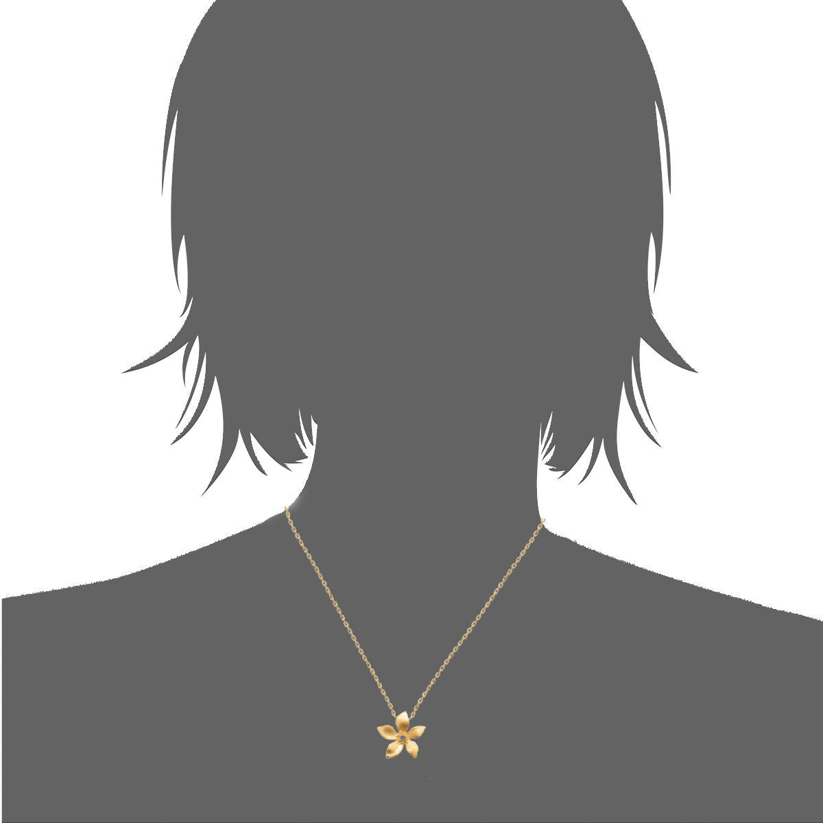 Leilani Flower Necklace in 18K Gold Plated, view 3
