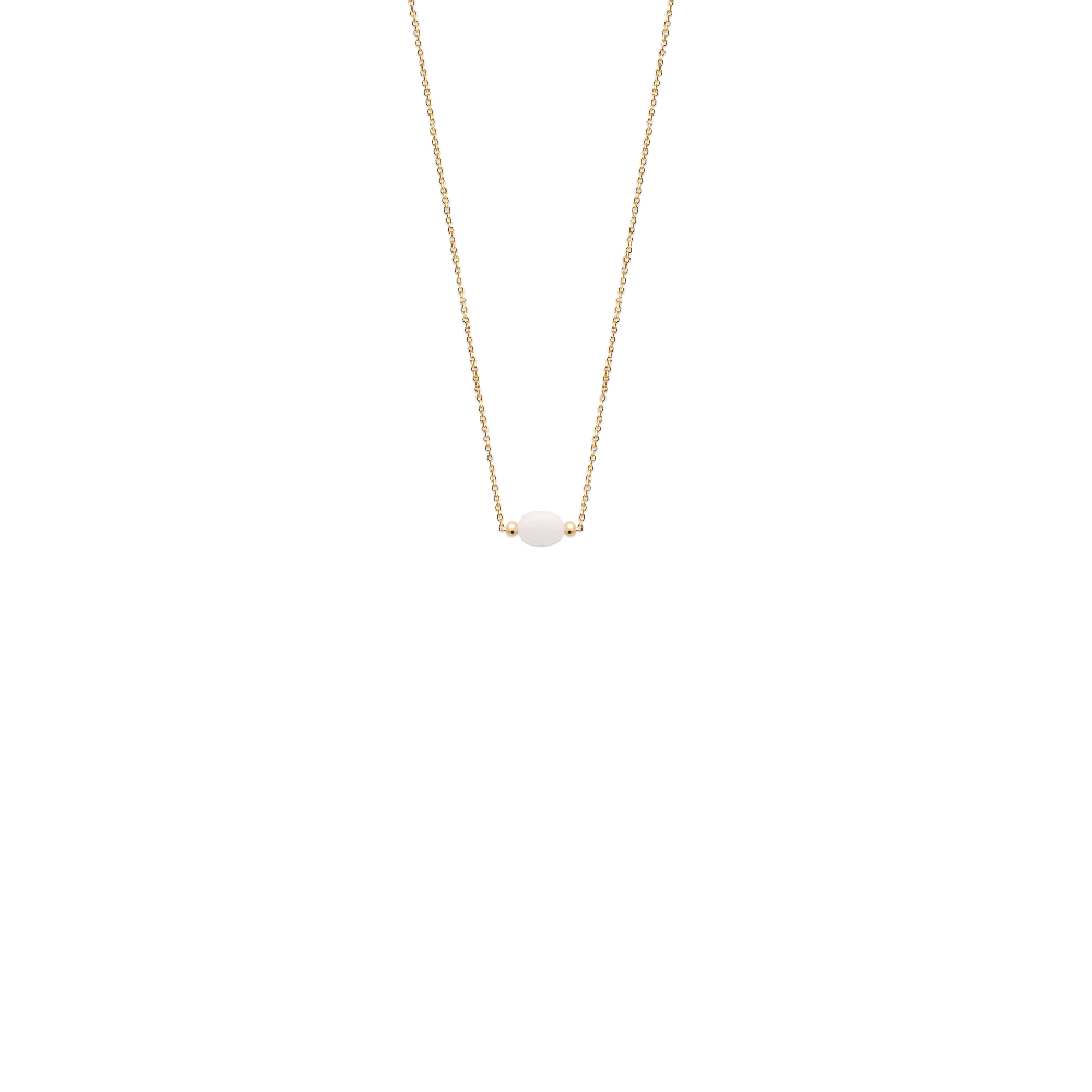 Mystigrey Serenity 18K Gold Plated  Necklace for Women Gold Available in Black Agate, Blue Amazonite, Pink Quartz, Purple Amethyst, White Moonstone, and Green Aventurine Small