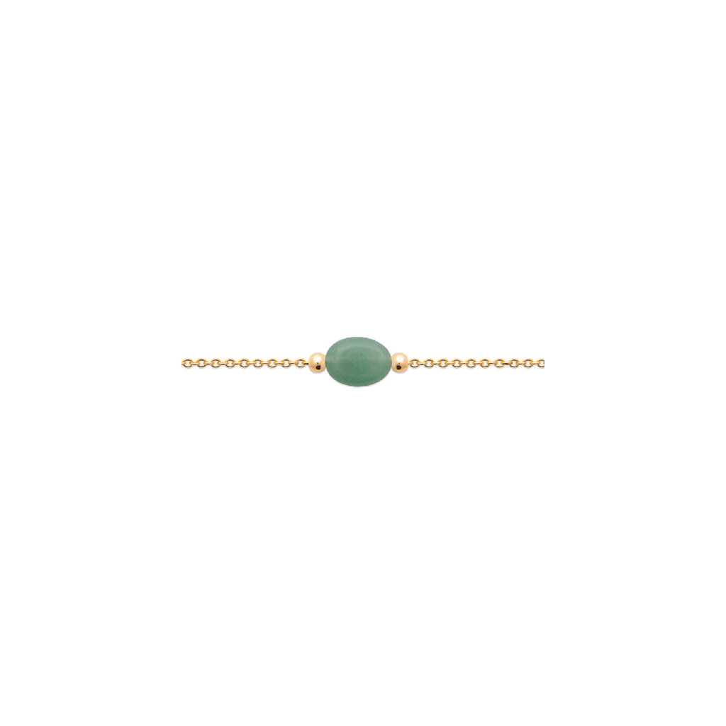 Mystigrey Serenity 18K Gold Plated Bracelet for Women Available in Black Agate, Pink Quartz , Purple Amethyst, Green Aventurine and White Moonstone Small