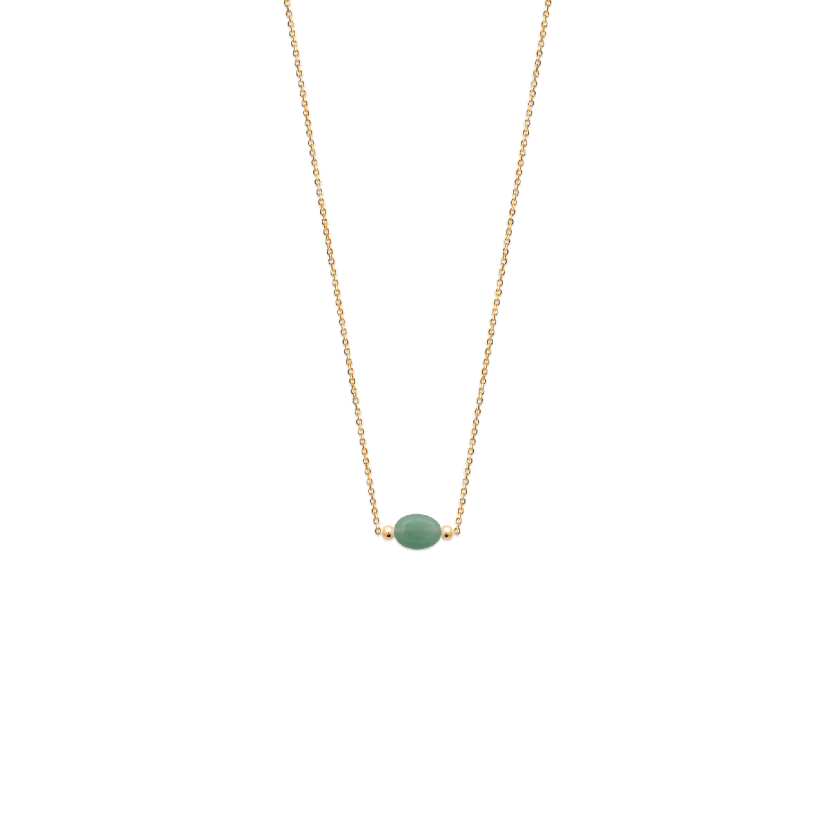 Mystigrey Serenity 18K Gold Plated  Necklace for Women Gold Available in Black Agate, Blue Amazonite, Pink Quartz, Purple Amethyst, White Moonstone, and Green Aventurine Small