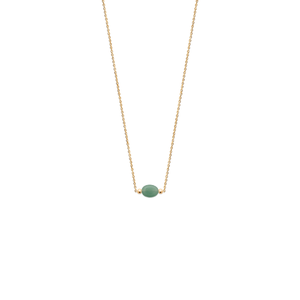 Mystigrey Serenity 18K Gold Plated  Necklace for Women Gold Available in Black Agate, Blue Amazonite, Pink Quartz, Purple Amethyst, White Moonstone, and Green Aventurine Small