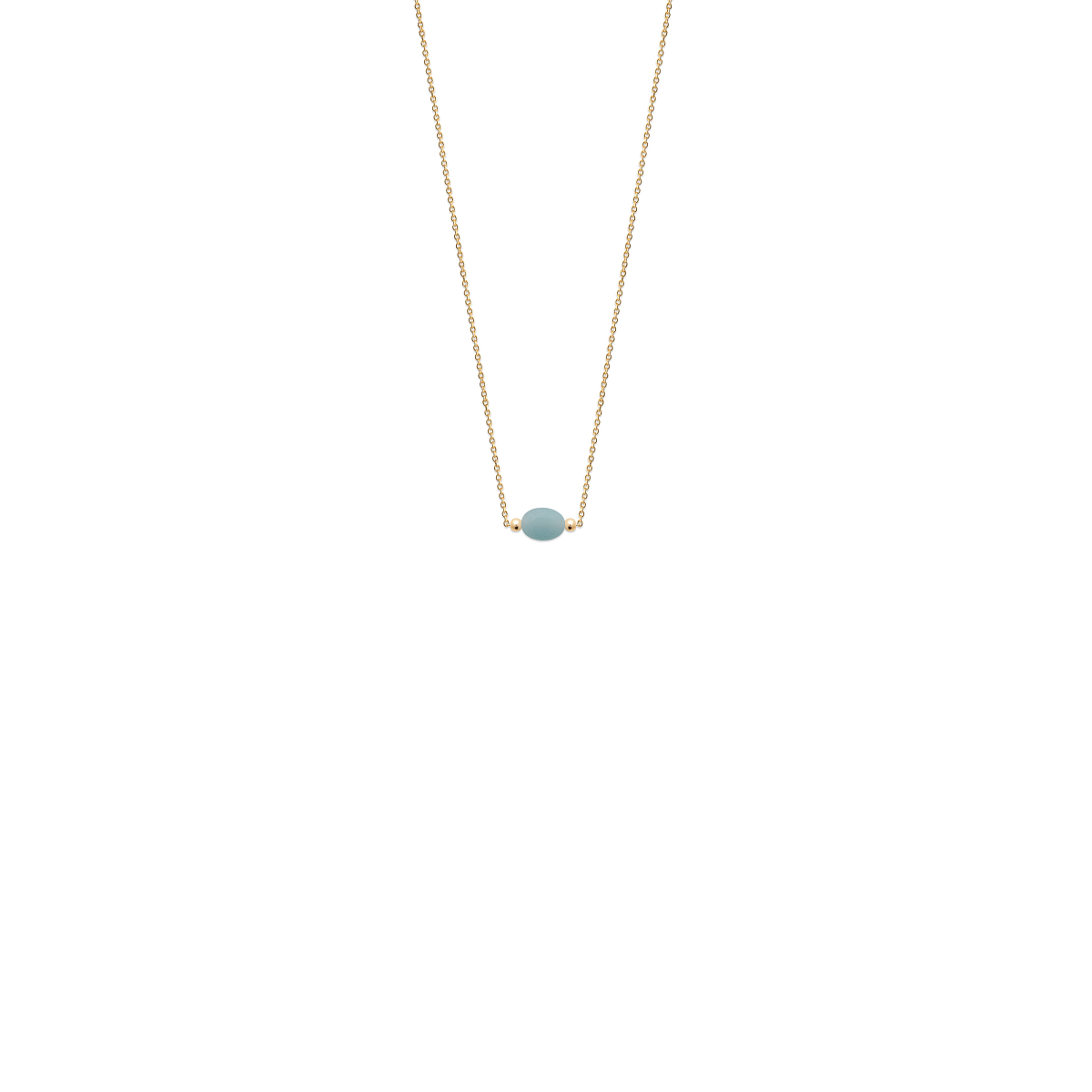 Mystigrey Serenity 18K Gold Plated  Necklace for Women Gold Available in Black Agate, Blue Amazonite, Pink Quartz, Purple Amethyst, White Moonstone, and Green Aventurine Small