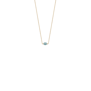 Mystigrey Serenity 18K Gold Plated  Necklace for Women Gold Available in Black Agate, Blue Amazonite, Pink Quartz, Purple Amethyst, White Moonstone, and Green Aventurine Small