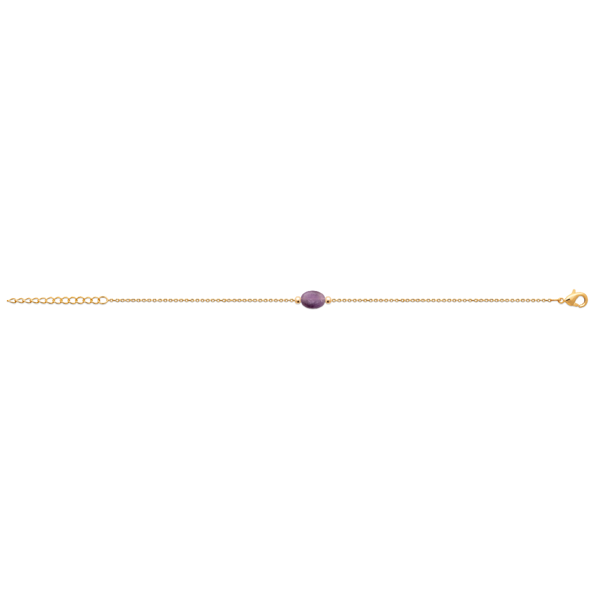 Mystigrey Serenity 18K Gold Plated Bracelet for Women Available in Black Agate, Pink Quartz , Purple Amethyst, Green Aventurine and White Moonstone Small