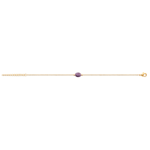 Mystigrey Serenity 18K Gold Plated Bracelet for Women Available in Black Agate, Pink Quartz , Purple Amethyst, Green Aventurine and White Moonstone Small