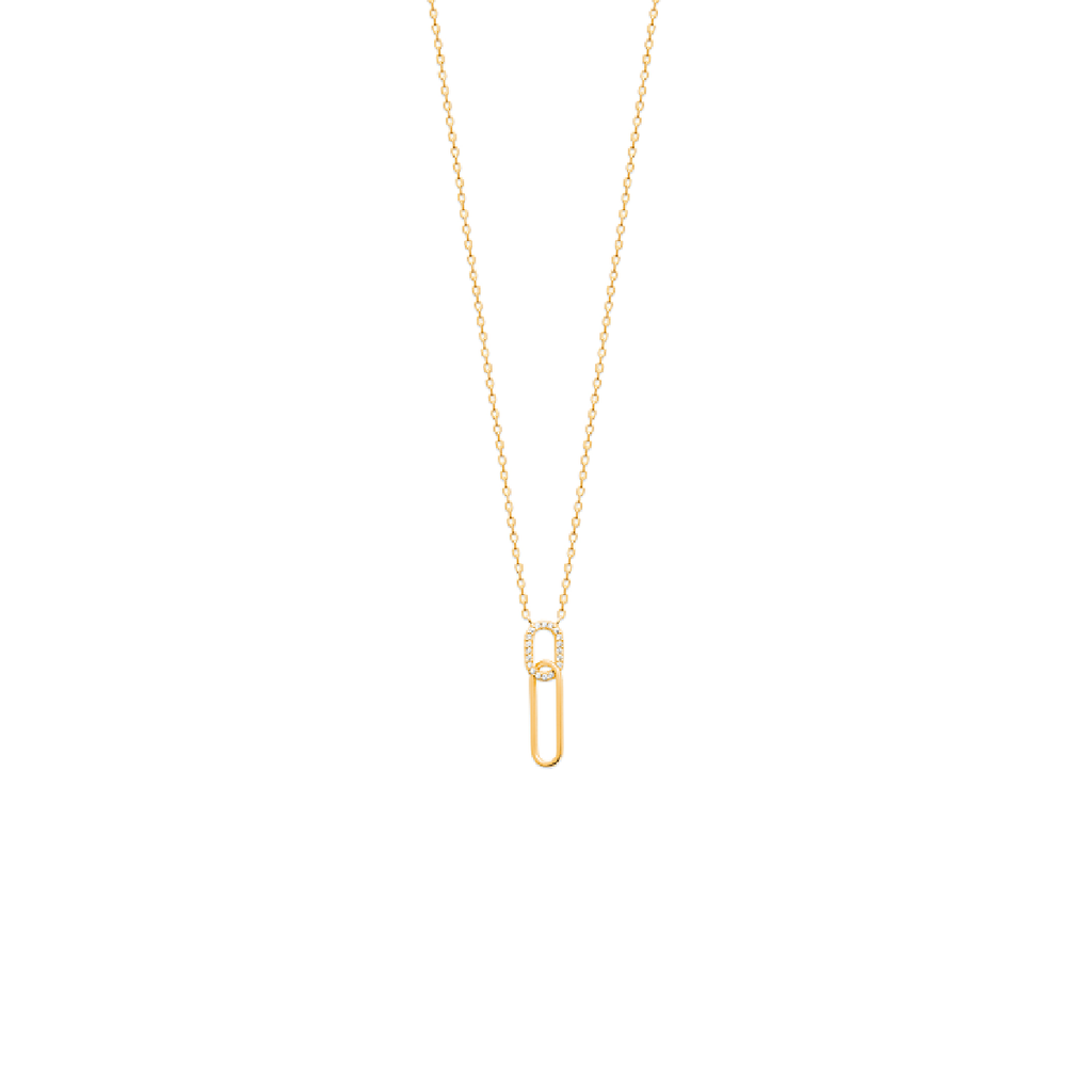 Mystigrey Mackenna .925 Sterling Silver Plated Rhodium and 18K Gold Plated Necklace for Women with Cubic Zirconia