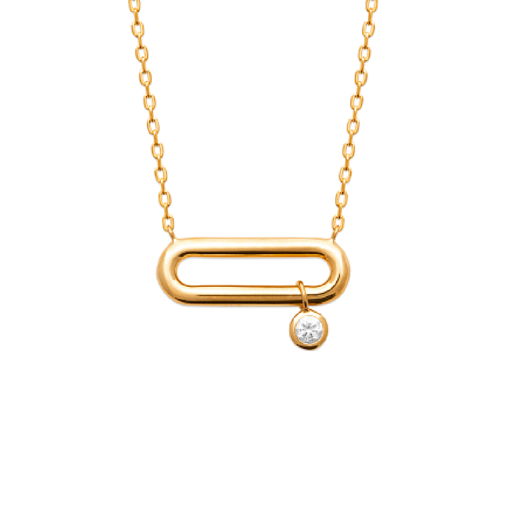 Mystigrey Mackenzie .925 Sterling Silver Plated Rhodium and 18K Gold Plated Necklace for Women with Cubic Zirconia