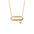 Mystigrey Mackenzie .925 Sterling Silver Plated Rhodium and 18K Gold Plated Necklace for Women with Cubic Zirconia