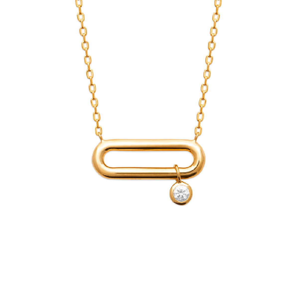 Mystigrey Mackenzie .925 Sterling Silver Plated Rhodium and 18K Gold Plated Necklace for Women with Cubic Zirconia