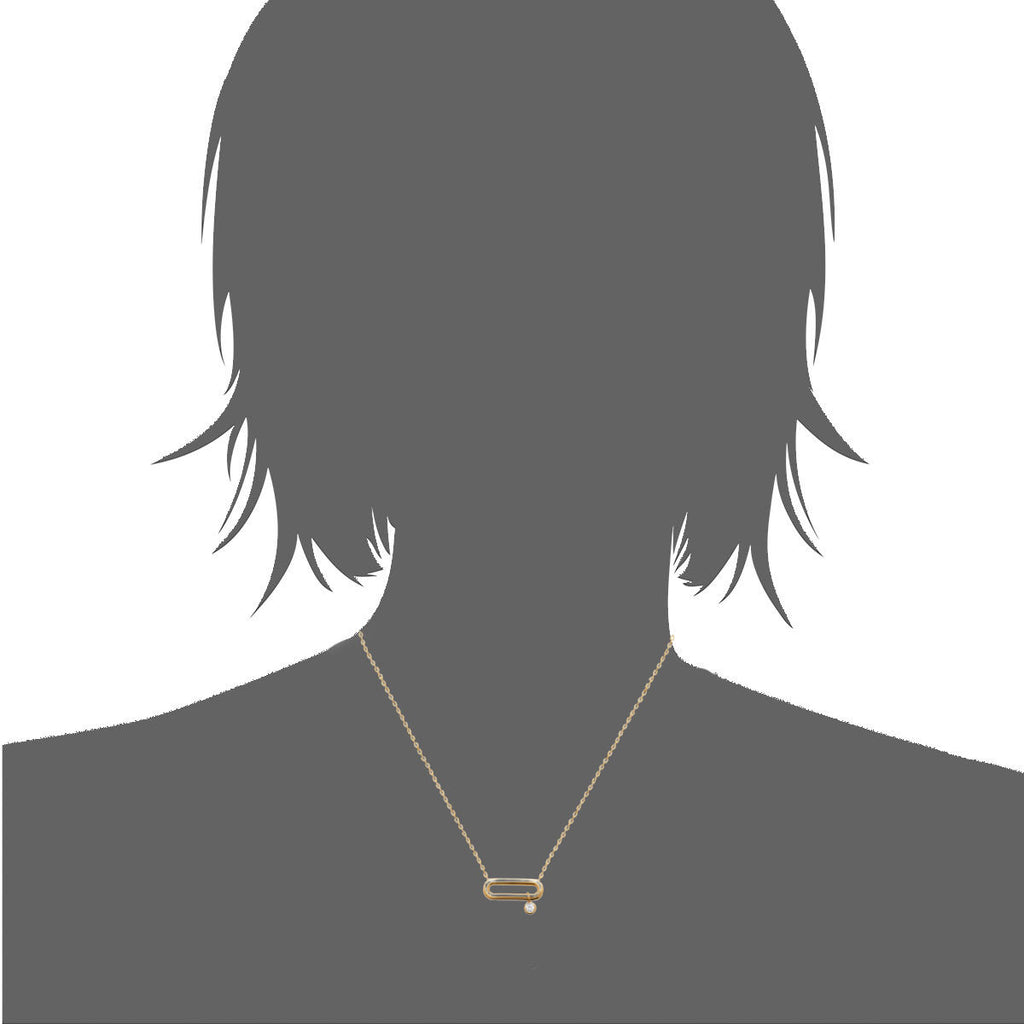 Mystigrey Mackenzie .925 Sterling Silver Plated Rhodium and 18K Gold Plated Necklace for Women with Cubic Zirconia