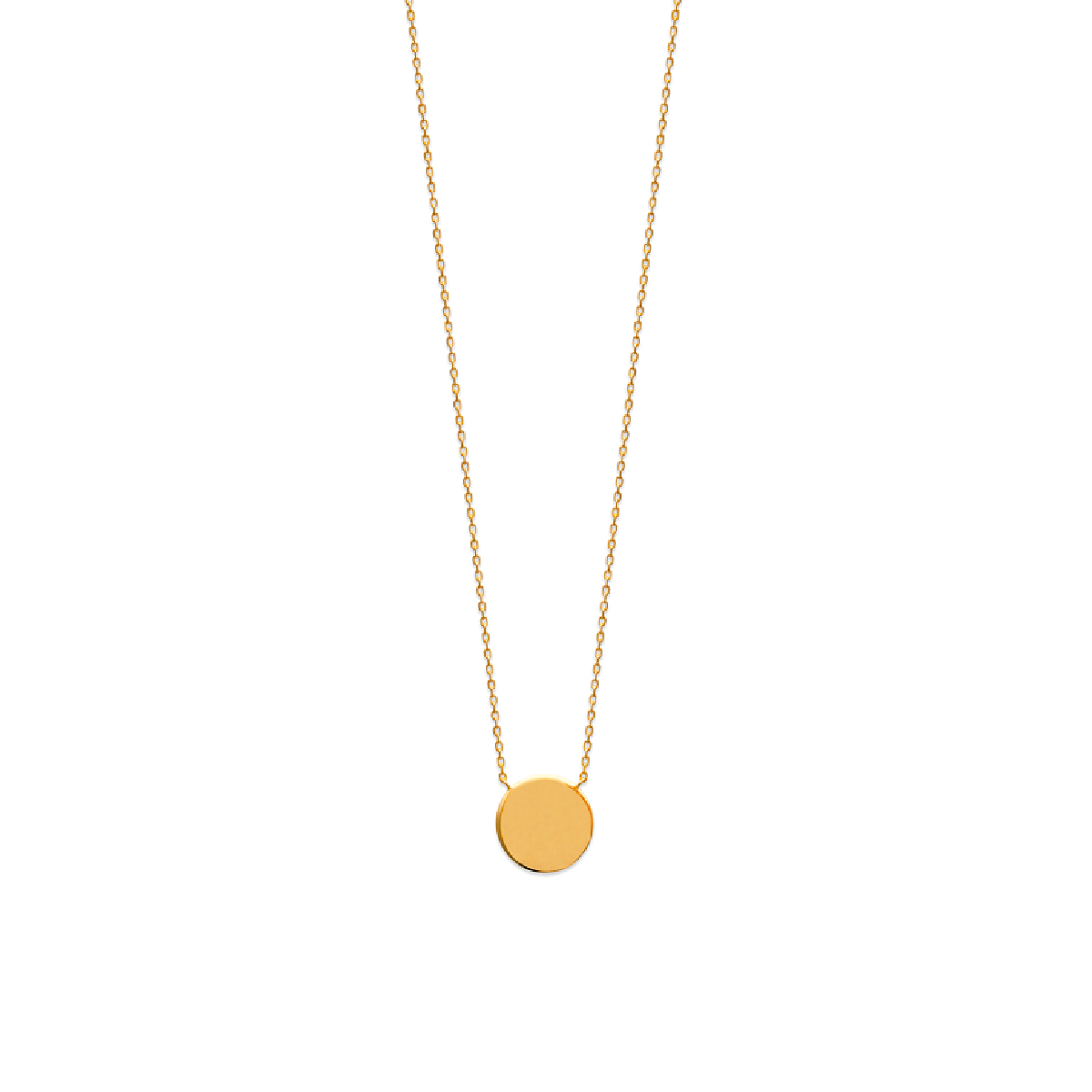 Mystigrey Lucy Circle 925 Sterling Silver Plated Rhodium and 18K Gold Plated Necklace for Women One Circle