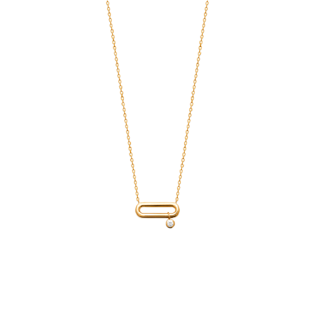 Mystigrey Mackenzie .925 Sterling Silver Plated Rhodium and 18K Gold Plated Necklace for Women with Cubic Zirconia
