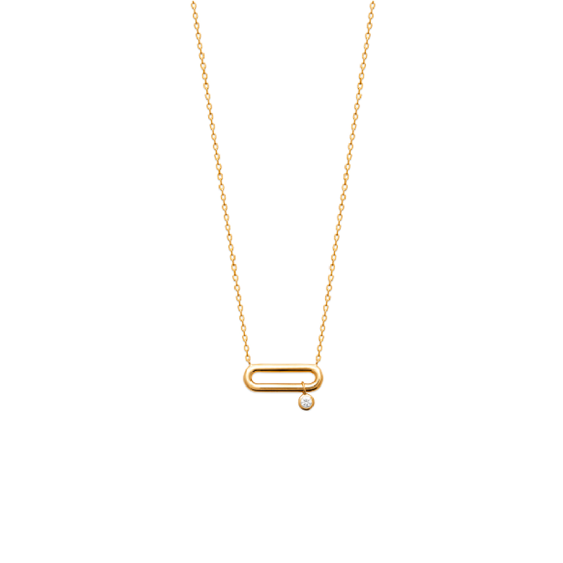 Mystigrey Mackenzie .925 Sterling Silver Plated Rhodium and 18K Gold Plated Necklace for Women with Cubic Zirconia