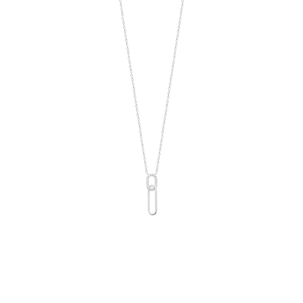 Mystigrey Mackenna .925 Sterling Silver Plated Rhodium and 18K Gold Plated Necklace for Women with Cubic Zirconia