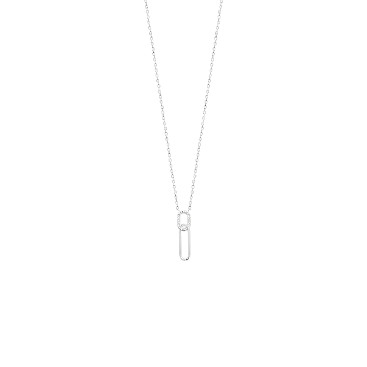 Mystigrey Mackenna .925 Sterling Silver Plated Rhodium and 18K Gold Plated Necklace for Women with Cubic Zirconia