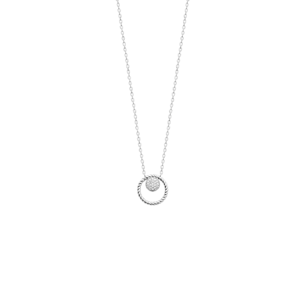 Mystigrey Myra .925 Sterling Silver Plated Rhodium and 18K Gold Plated Necklace for Women with Cubic Zirconia