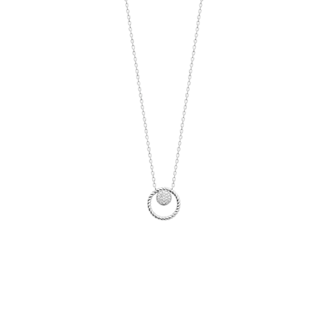 Mystigrey Myra .925 Sterling Silver Plated Rhodium and 18K Gold Plated Necklace for Women with Cubic Zirconia