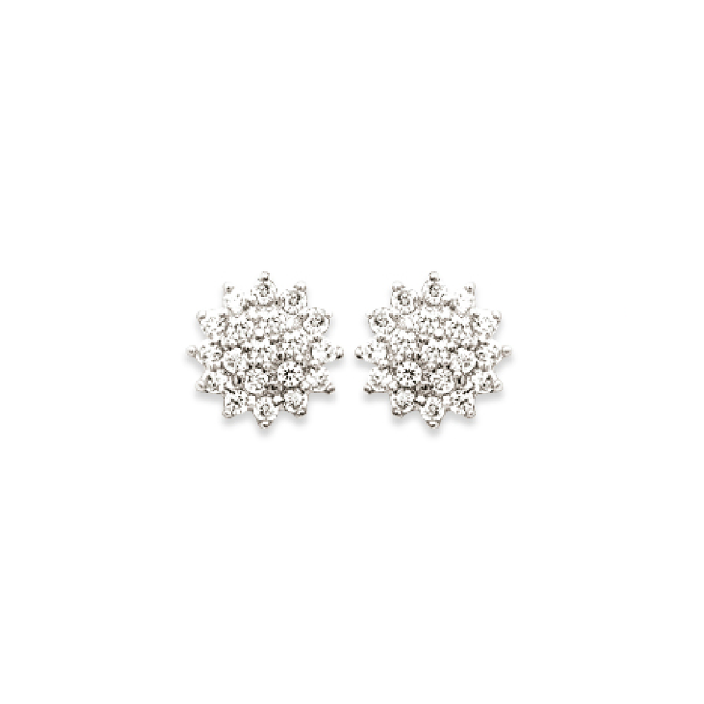 Mystigrey Peony 18K Gold Plated Sunflower Earrings for Women with Cubic Zirconia