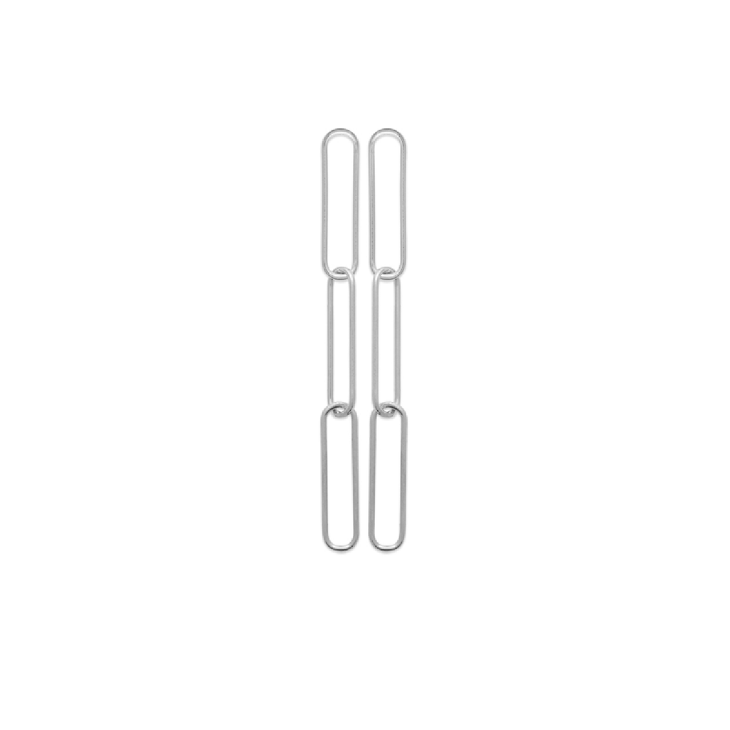Mystigrey Piper Three .925 Sterling Silver Plated Rhodium and 18K Gold Plated Stud Earrings
