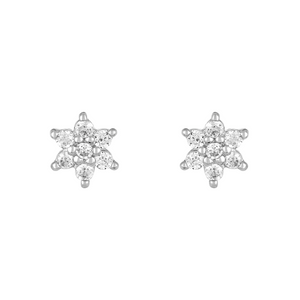 Mystigrey Polaris .925 Sterling Silver Plated Rhodium and 18K Gold Plated Star SnowFlakes Earrings for Women with Cubic Zirconia
