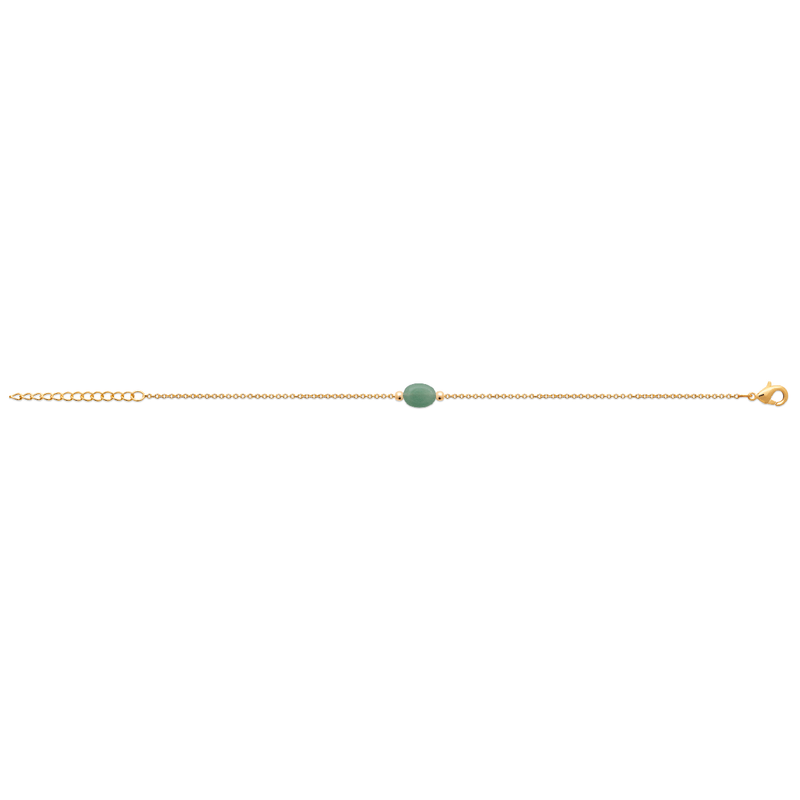Mystigrey Serenity 18K Gold Plated Bracelet for Women Available in Black Agate, Pink Quartz , Purple Amethyst, Green Aventurine and White Moonstone Small