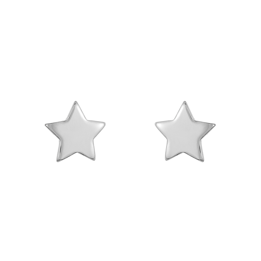 Mystigrey Polaris Single Star .925 Sterling Silver Plated Rhodium and 18K Gold Plated Earrings