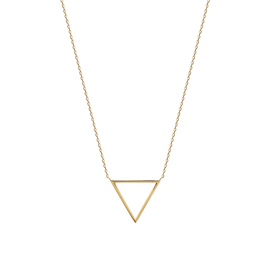 Mystigrey Aria 18K Gold Plated Triangle and 925 Sterling Silver Plated Rhodium Necklace for Women