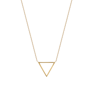 Mystigrey Aria 18K Gold Plated Triangle and 925 Sterling Silver Plated Rhodium Necklace for Women
