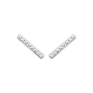 Mystigrey Gaelle .925 Sterling Silver Plated Rhodium and 18K Gold Plated Stud Earrings for Women with Cubic Zirconia