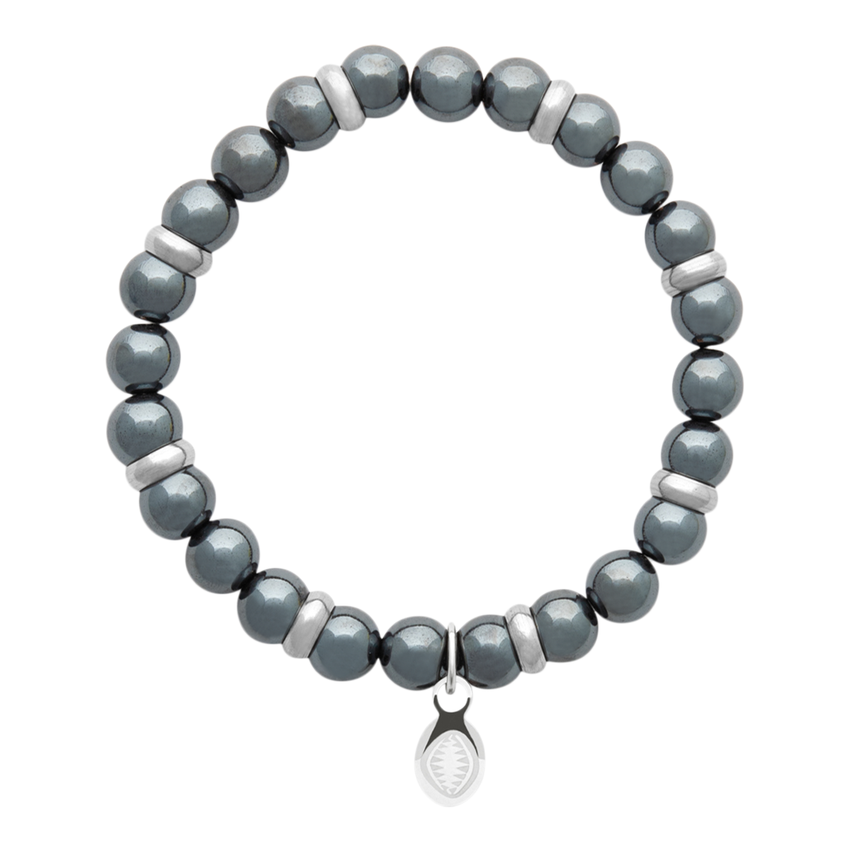Rio Stainless Steel Bracelet Grey Hematite  Large