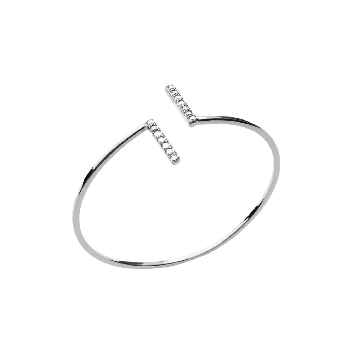 Mystigrey Gaelle .925 Sterling Silver Plated Rhodium Bangle and 18K Gold Plated for Women  with Cubic Zirconia