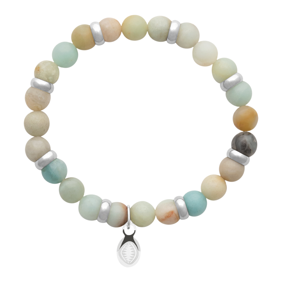 Mystigrey Rio Stainless Steel Bracelet for Men Amazonite, Pastel  Large