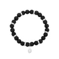 Mystigrey Rio Stainless Steel Bracelet for Men Lava Bead Black Large
