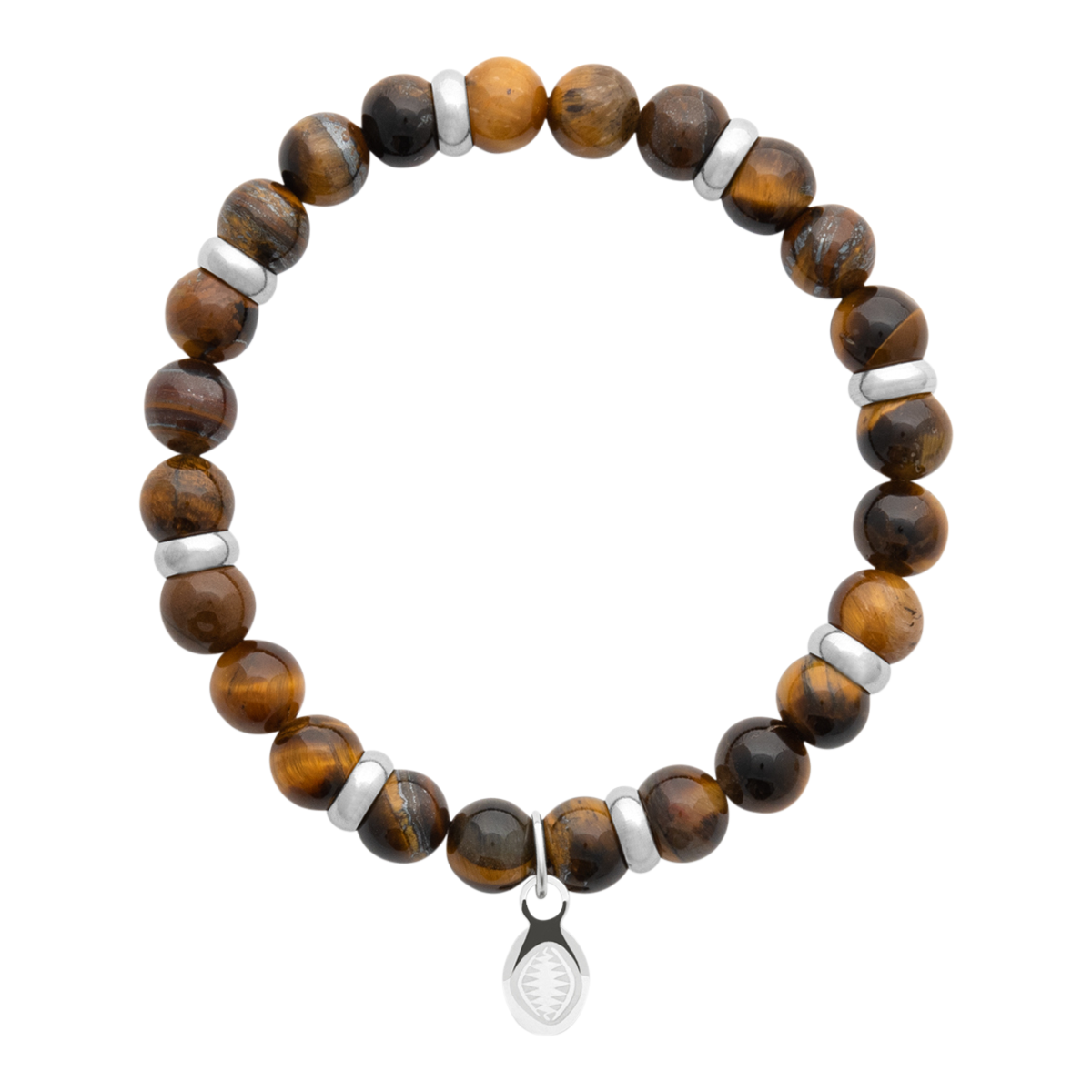 Rio Stainless Steel Bracelet Brown Tiger Eye  Large