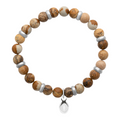 Rio Stainless Steel Bracelet Brown Jasper  Large