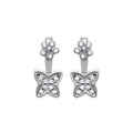 Butterfly Jacket Earrings in 925 Sterling Silver Plated Rhodium