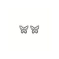 Butterfly Stud Earrings in 925 Sterling Silver Plated Rhodium