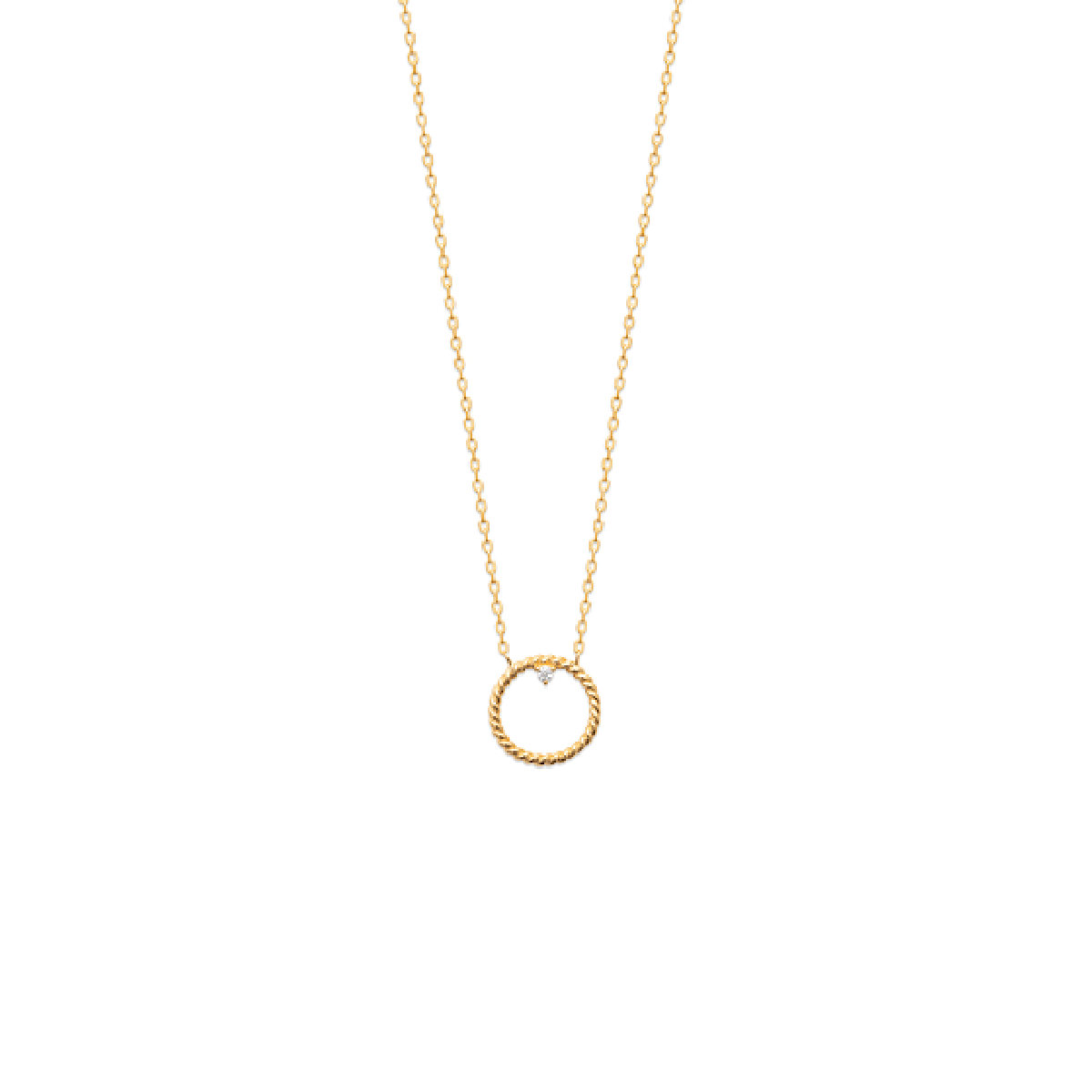 Mystigrey Myra 18K Gold Plated  Circle Necklace for Women with Cubic Zirconia
