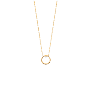 Mystigrey Myra 18K Gold Plated  Circle Necklace for Women with Cubic Zirconia