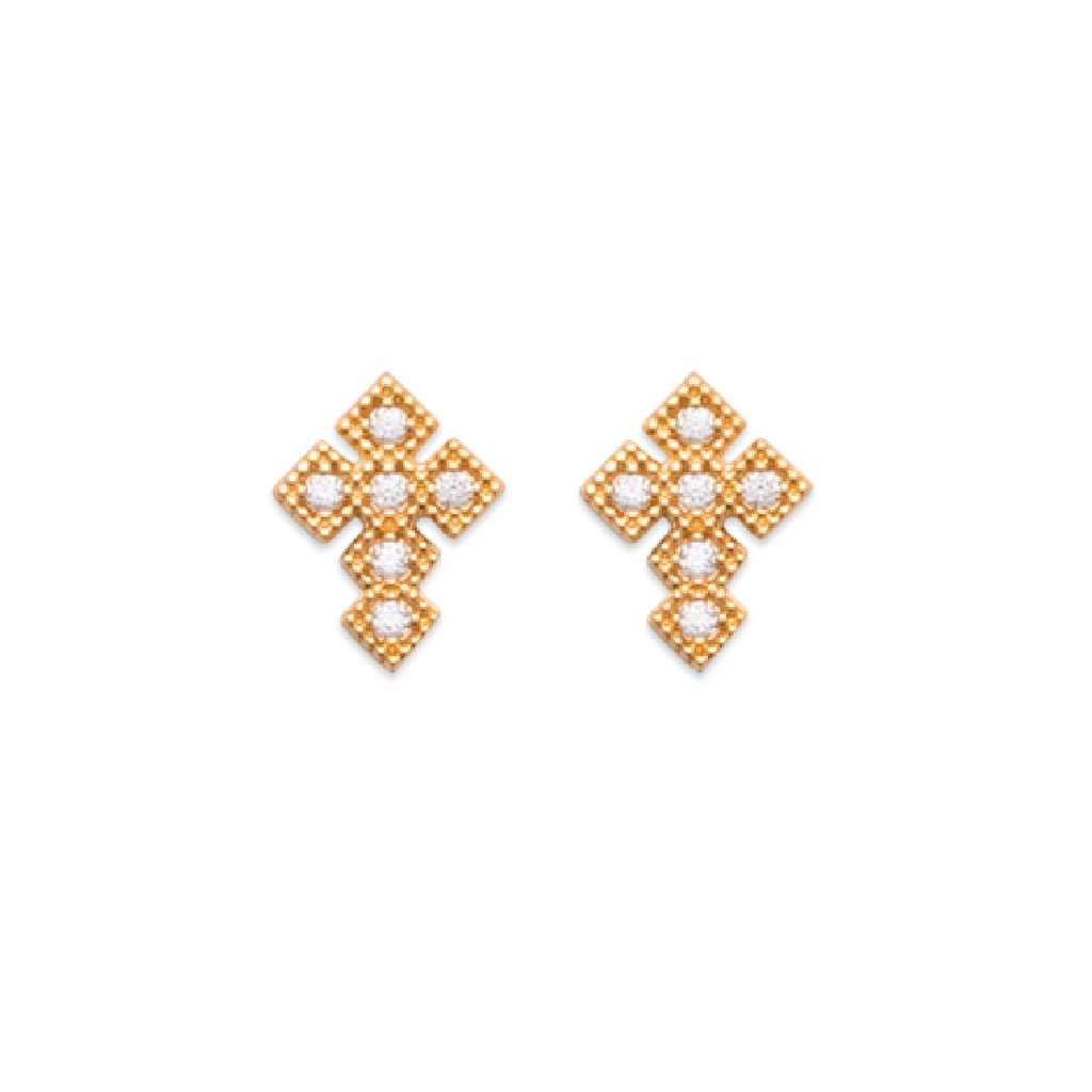 Cross Earrings in 18K Gold Plated