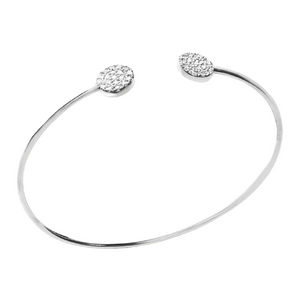 Mystigrey Amie .925 Sterling Silver Plated Rhodium or 18K Gold Plated Bangle for Women  with Cubic Zirconia